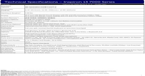 dell inspiron specs|Technical Specifications Inspiron 13 7000 Series .
